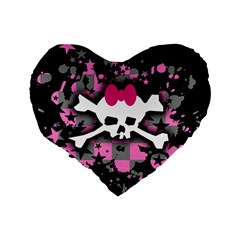 Scene Skull Splatter Standard 16  Premium Flano Heart Shape Cushion  from ArtsNow.com Back