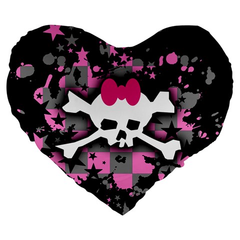 Scene Skull Splatter Large 19  Premium Flano Heart Shape Cushion from ArtsNow.com Front