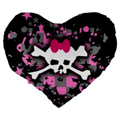 Scene Skull Splatter Large 19  Premium Flano Heart Shape Cushion from ArtsNow.com Back