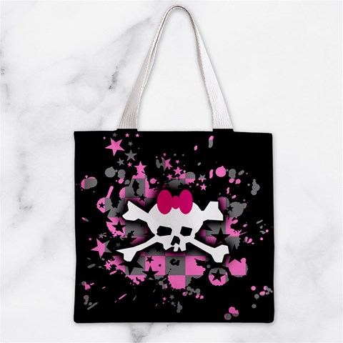 Scene Skull Splatter Zipper Grocery Tote Bag from ArtsNow.com Back