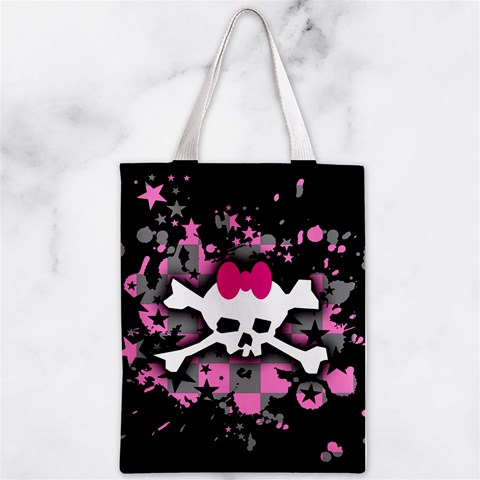 Scene Skull Splatter Zipper Classic Tote Bag from ArtsNow.com Front