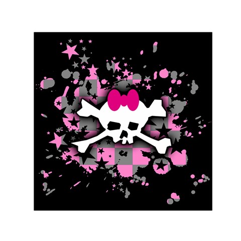 Scene Skull Splatter Small Satin Scarf (Square) from ArtsNow.com Front