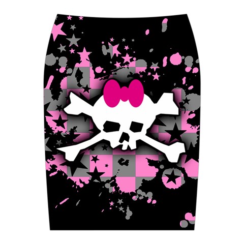 Scene Skull Splatter Midi Wrap Pencil Skirt from ArtsNow.com Back