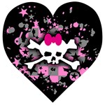 Scene Skull Splatter Wooden Puzzle Heart