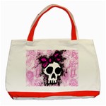 Sketched Skull Princess Classic Tote Bag (Red)