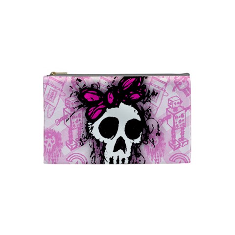 Sketched Skull Princess Cosmetic Bag (Small) from ArtsNow.com Front