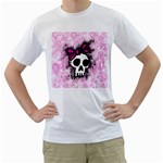 Sketched Skull Princess Men s T-Shirt (White) 