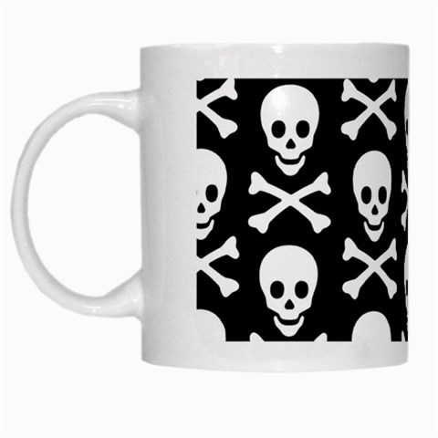 Skull and Crossbones White Mug from ArtsNow.com Left