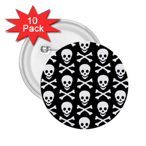 Skull and Crossbones 2.25  Button (10 pack) from ArtsNow.com Front