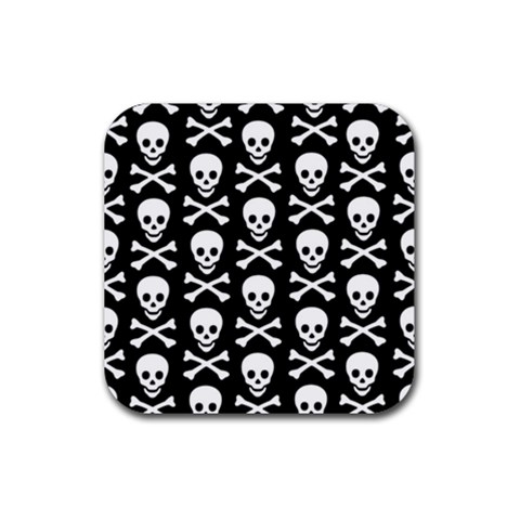 Skull and Crossbones Rubber Coaster (Square) from ArtsNow.com Front