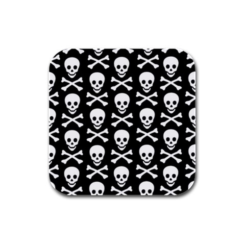 Skull and Crossbones Rubber Square Coaster (4 pack) from ArtsNow.com Front