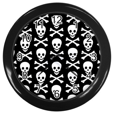 Skull and Crossbones Wall Clock (Black) from ArtsNow.com Front