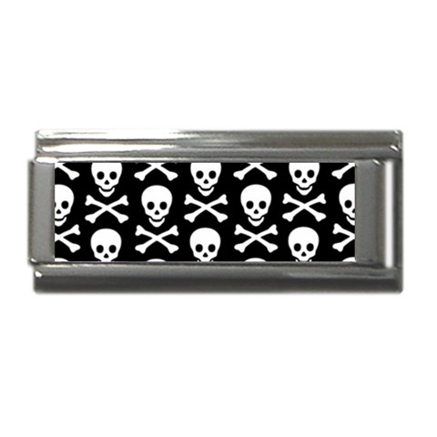 Skull and Crossbones Superlink Italian Charm (9mm) from ArtsNow.com Front