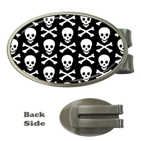Skull and Crossbones Money Clip (Oval) from ArtsNow.com Front