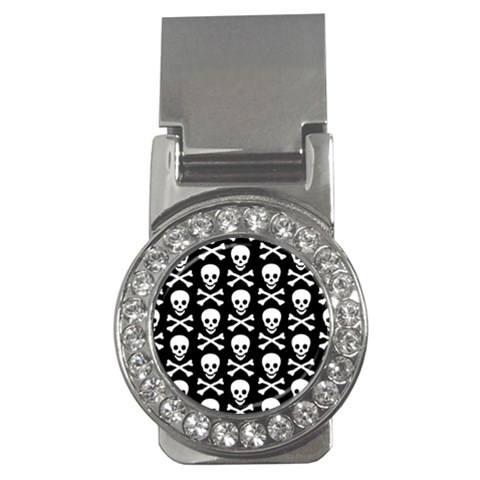 Skull and Crossbones Money Clip (CZ) from ArtsNow.com Front