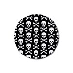 Skull and Crossbones Rubber Coaster (Round)