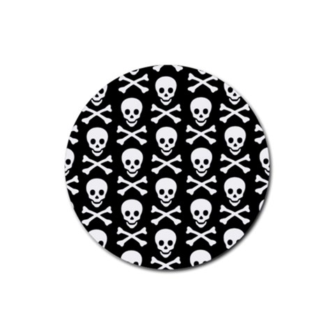 Skull and Crossbones Rubber Round Coaster (4 pack) from ArtsNow.com Front