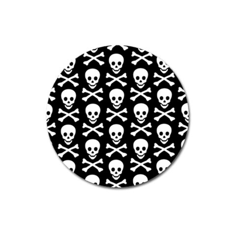 Skull and Crossbones Magnet 3  (Round) from ArtsNow.com Front