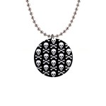 Skull and Crossbones 1  Button Necklace
