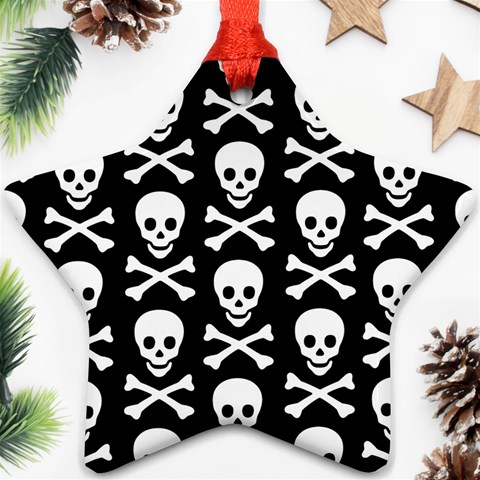 Skull and Crossbones Star Ornament (Two Sides) from ArtsNow.com Front