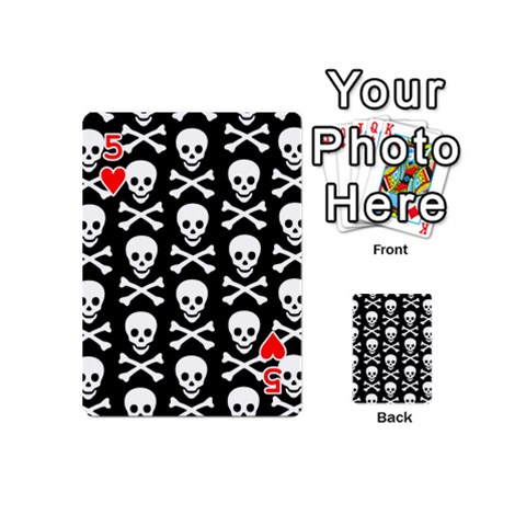 Skull and Crossbones Playing Cards 54 Designs (Mini) from ArtsNow.com Front - Heart5