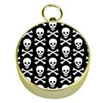 Skull and Crossbones Gold Compass