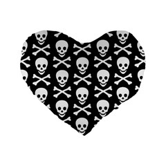 Skull and Crossbones Standard 16  Premium Flano Heart Shape Cushion  from ArtsNow.com Front