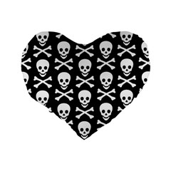 Skull and Crossbones Standard 16  Premium Flano Heart Shape Cushion  from ArtsNow.com Back