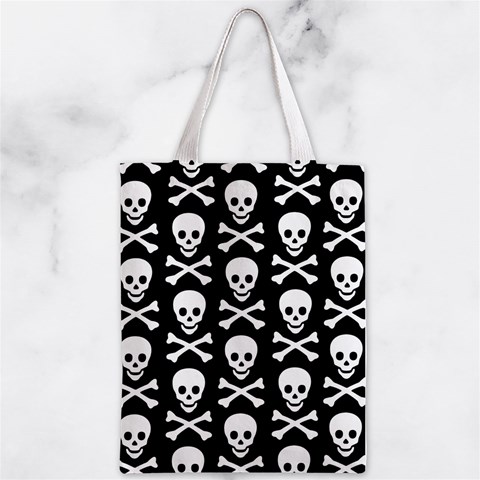 Skull and Crossbones Zipper Classic Tote Bag from ArtsNow.com Front
