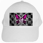 Skull Butterfly White Cap