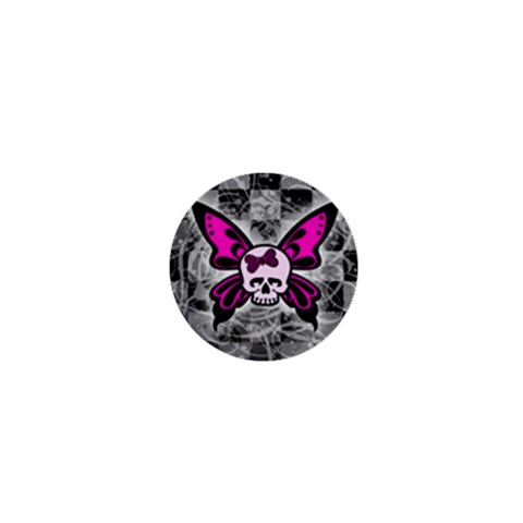 Skull Butterfly 1  Mini Button from ArtsNow.com Front