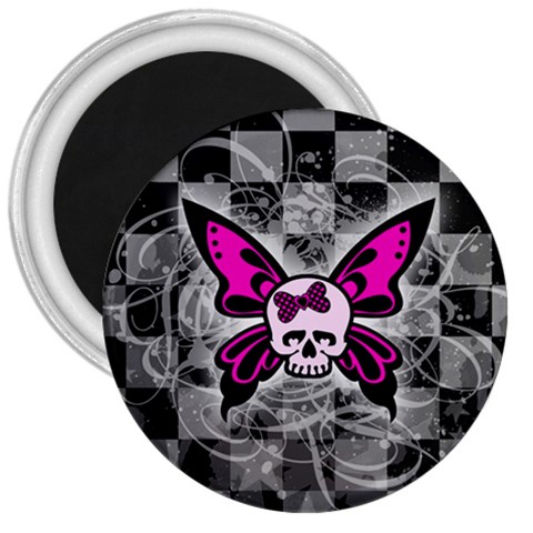 Skull Butterfly 3  Magnet from ArtsNow.com Front