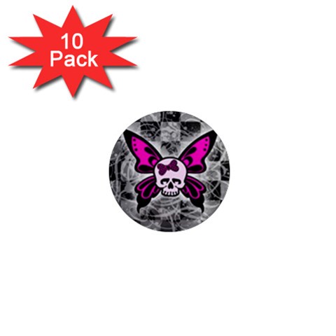 Skull Butterfly 1  Mini Magnet (10 pack)  from ArtsNow.com Front
