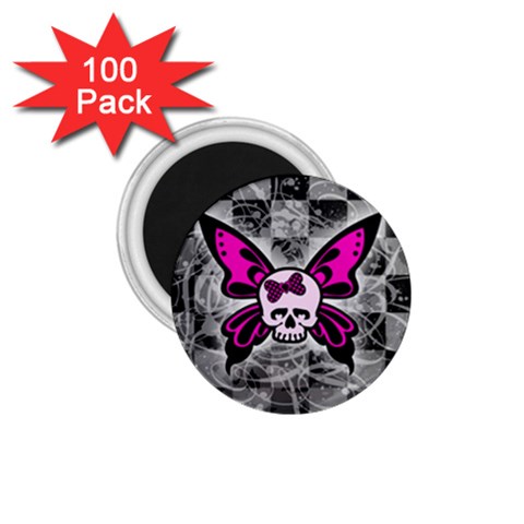 Skull Butterfly 1.75  Magnet (100 pack)  from ArtsNow.com Front