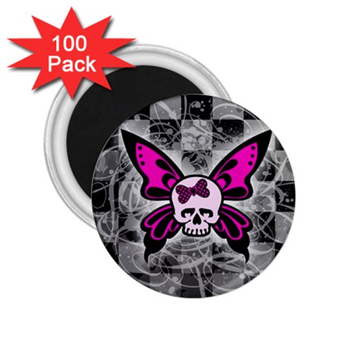 Skull Butterfly 2.25  Magnet (100 pack)  from ArtsNow.com Front