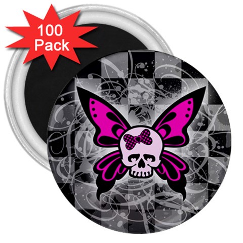 Skull Butterfly 3  Magnet (100 pack) from ArtsNow.com Front