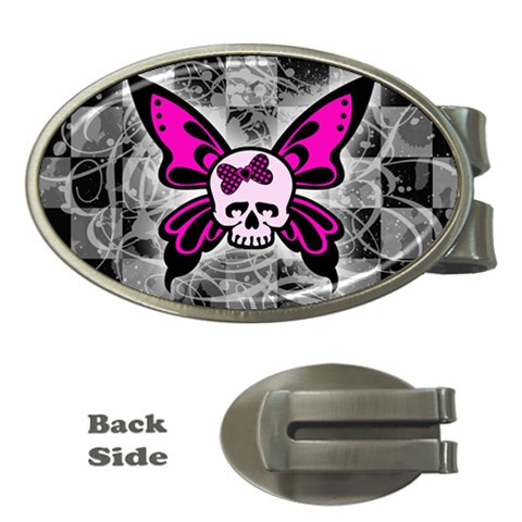 Skull Butterfly Money Clip (Oval) from ArtsNow.com Front