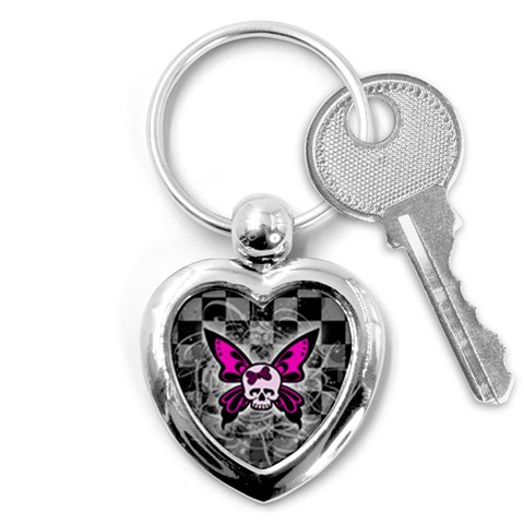 Skull Butterfly Key Chain (Heart) from ArtsNow.com Front