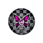 Skull Butterfly Rubber Round Coaster (4 pack)