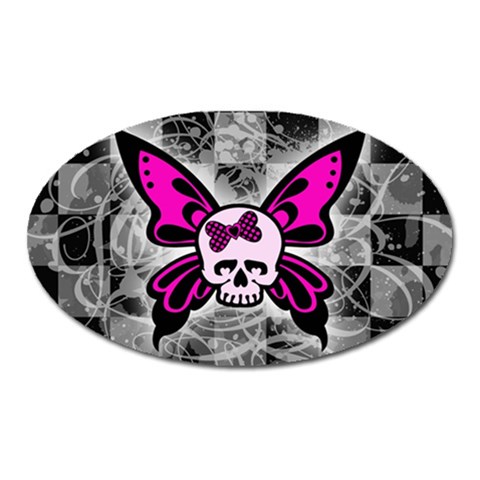 Skull Butterfly Magnet (Oval) from ArtsNow.com Front