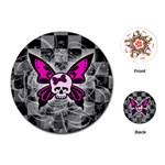 Skull Butterfly Playing Cards Single Design (Round)