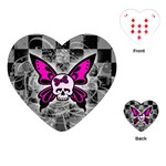 Skull Butterfly Playing Cards Single Design (Heart)