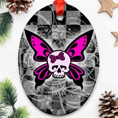 Skull Butterfly Oval Ornament (Two Sides) from ArtsNow.com Back