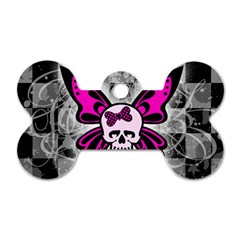 Skull Butterfly Dog Tag Bone (Two Sides) from ArtsNow.com Front