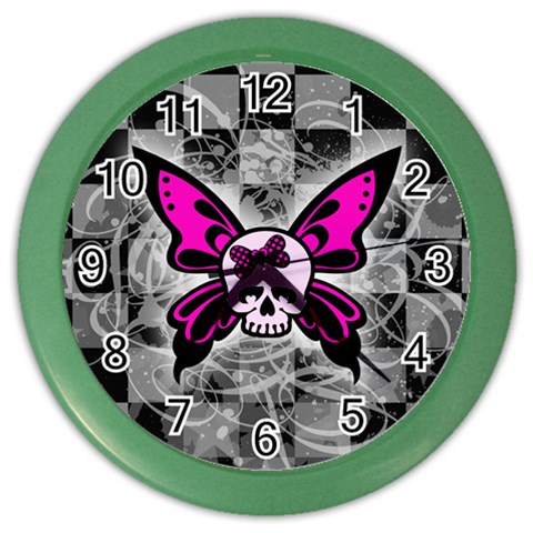Skull Butterfly Color Wall Clock from ArtsNow.com Front