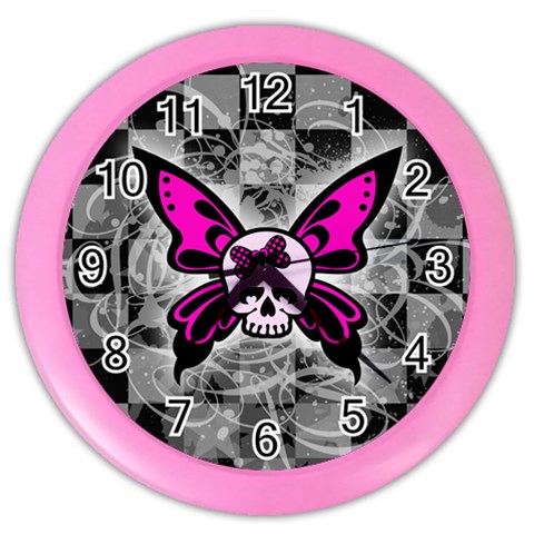 Skull Butterfly Color Wall Clock from ArtsNow.com Front