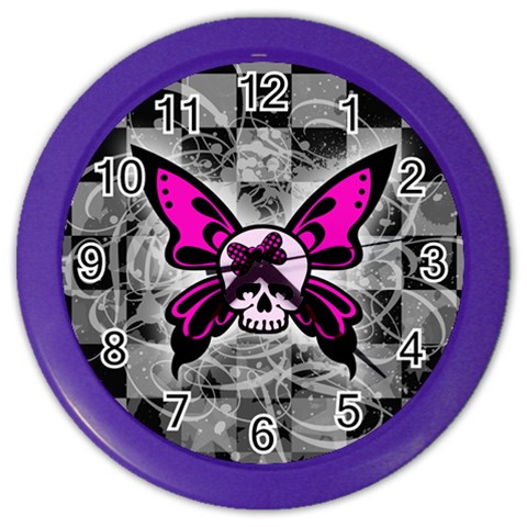 Skull Butterfly Color Wall Clock from ArtsNow.com Front