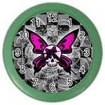 Skull Butterfly Color Wall Clock