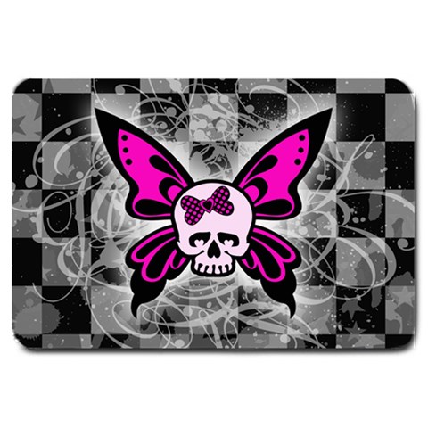 Skull Butterfly Large Doormat from ArtsNow.com 30 x20  Door Mat