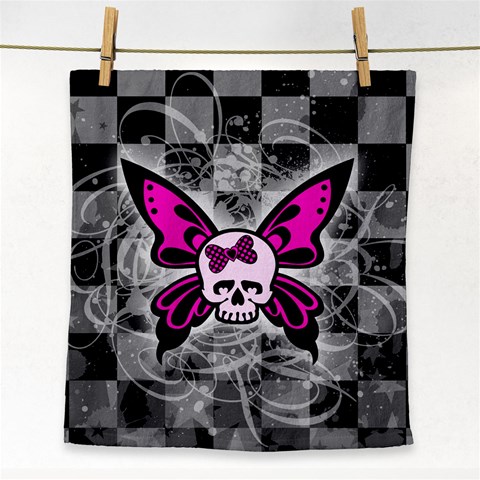 Skull Butterfly Face Towel from ArtsNow.com Front